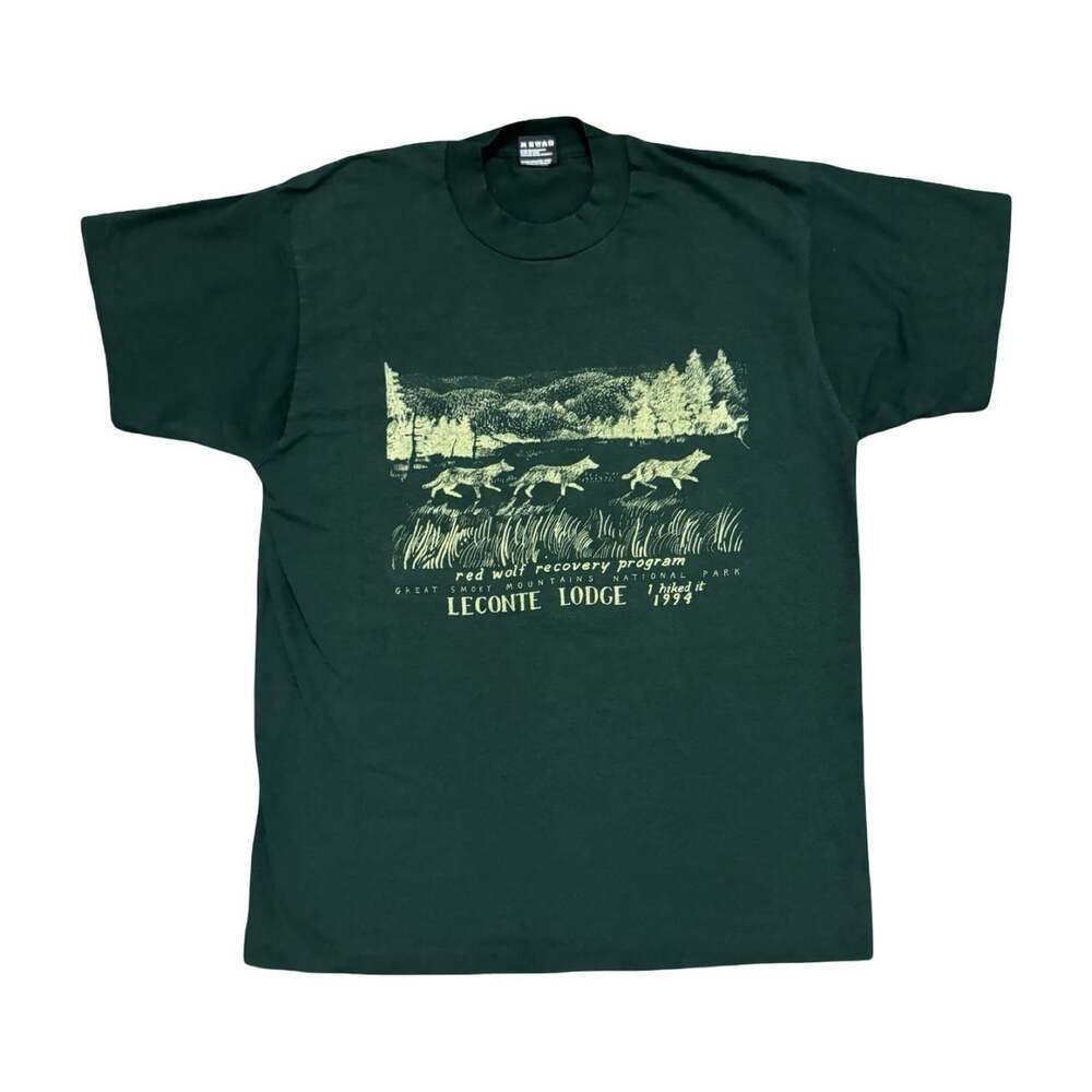Vintage 1994 Red Wolf Recovery Program Single Stitch Tshirt Size Large